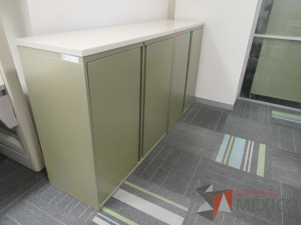 Lote 104 - 2 Gabinetes metálicos altos con 2 puertas color verde y 2 entrepaños color negro - Imagen 13