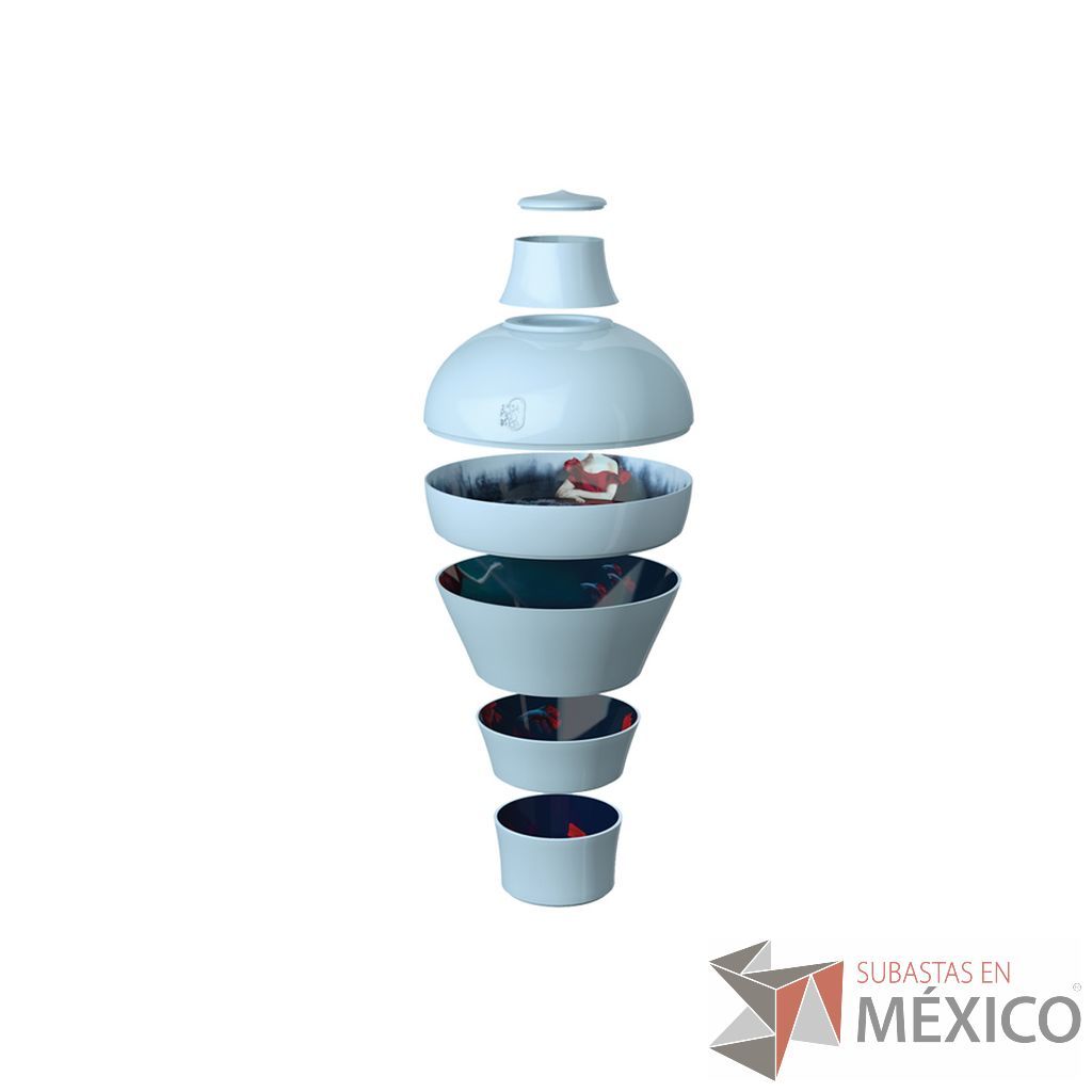 Lote 044 - Set de Mesa Ming Aqua Blanco, Ming Abysses Azul Claro, Luso Blanco / Osorio, Osorio Yuan Blanco y Ming Peony - Imagen 5