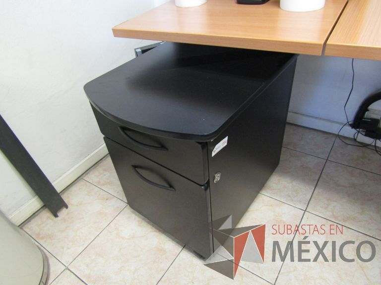 Lote 011 - 2 Archiveros horizontales con ruedas de 2 cajones color negro - Imagen 3