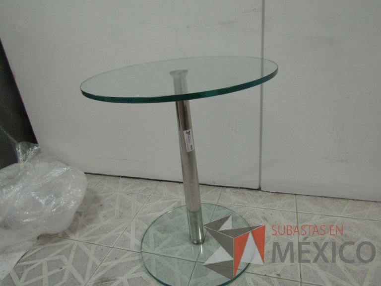 Lote 078 - Mesa redonda con superficie y base de cristal - Imagen 4