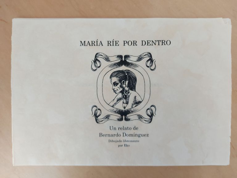 Lote 001 - Cuento de Bernardo Domínguez en una Caja de madera con 21 dibujos realizador por EKO - "María ríe por Dentro" - Dibujo/tinta - Imagen 2