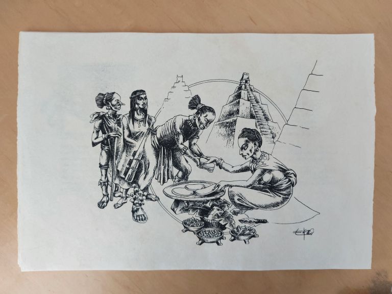 Lote 001 - Cuento de Bernardo Domínguez en una Caja de madera con 21 dibujos realizador por EKO - "María ríe por Dentro" - Dibujo/tinta - Imagen 9