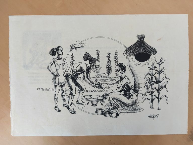 Lote 001 - Cuento de Bernardo Domínguez en una Caja de madera con 21 dibujos realizador por EKO - "María ríe por Dentro" - Dibujo/tinta - Imagen 24