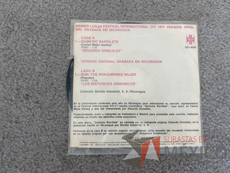 Lote 072 - 5 Vinilos LP de música romántica y boleros - Imagen 6