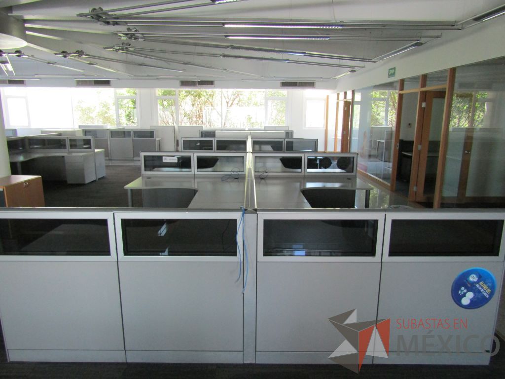 Lote 040 - Estación de trabajo para 10 personas, mampara baja con vidrio, con 10 archiveros de pedestal de 3 cajones - Steelcase - Imagen 7