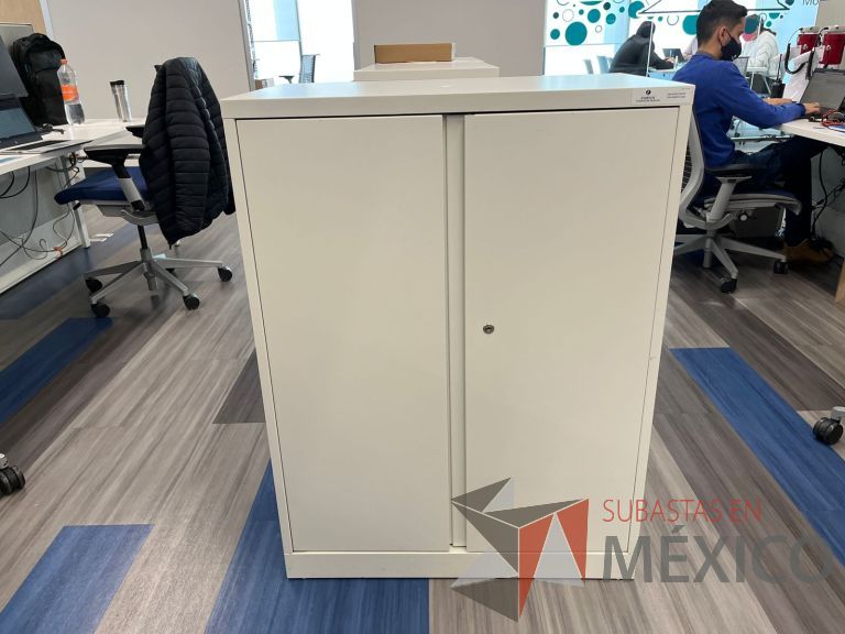 Lote 024 - Gabinete vertical de 2 puertas y 2 entrepaños color blanco