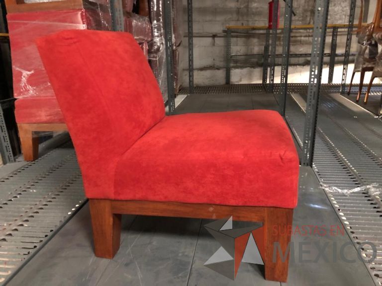 Lote 099 - Sillón de 1 plaza en tela color rojo - Imagen 5