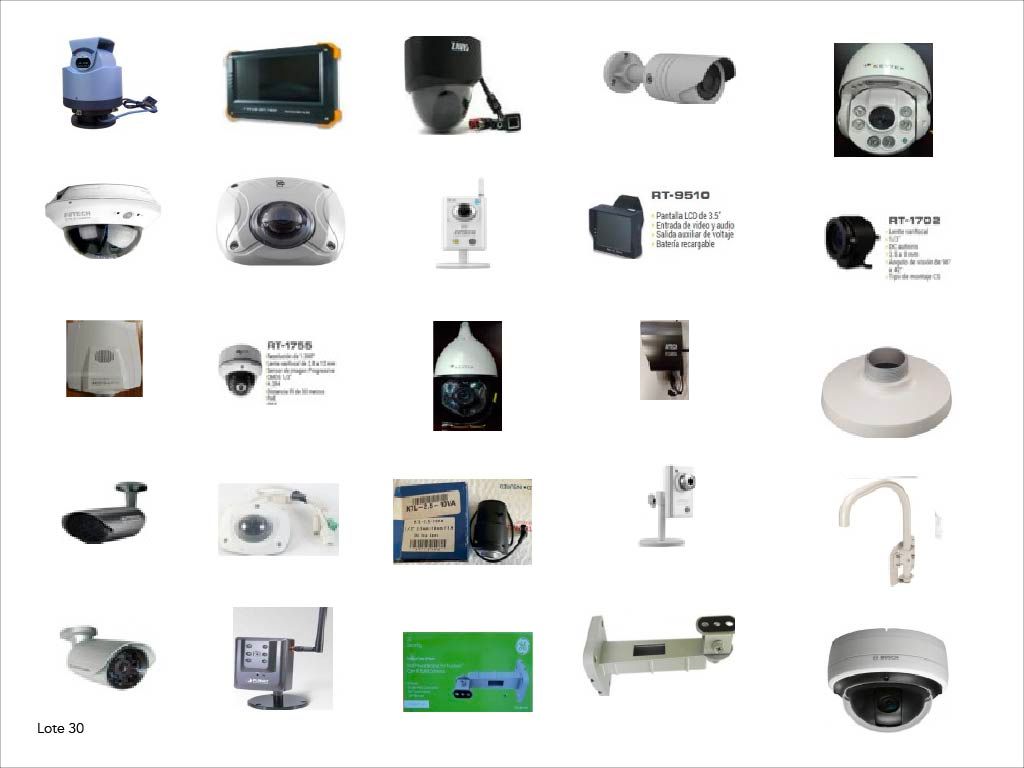 Lote 030 - 70 Camaras de seguridad y 82 Accesorios para camaras de seguridad