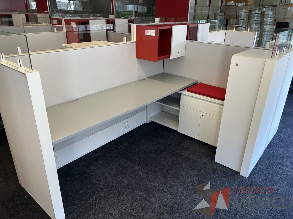 Lote 011 - Estación de trabajo para 8 personas, incluye 8 Credenzas, 8 Gabinetes Verticales y 8 Gavetas - Haworth - Imagen 4