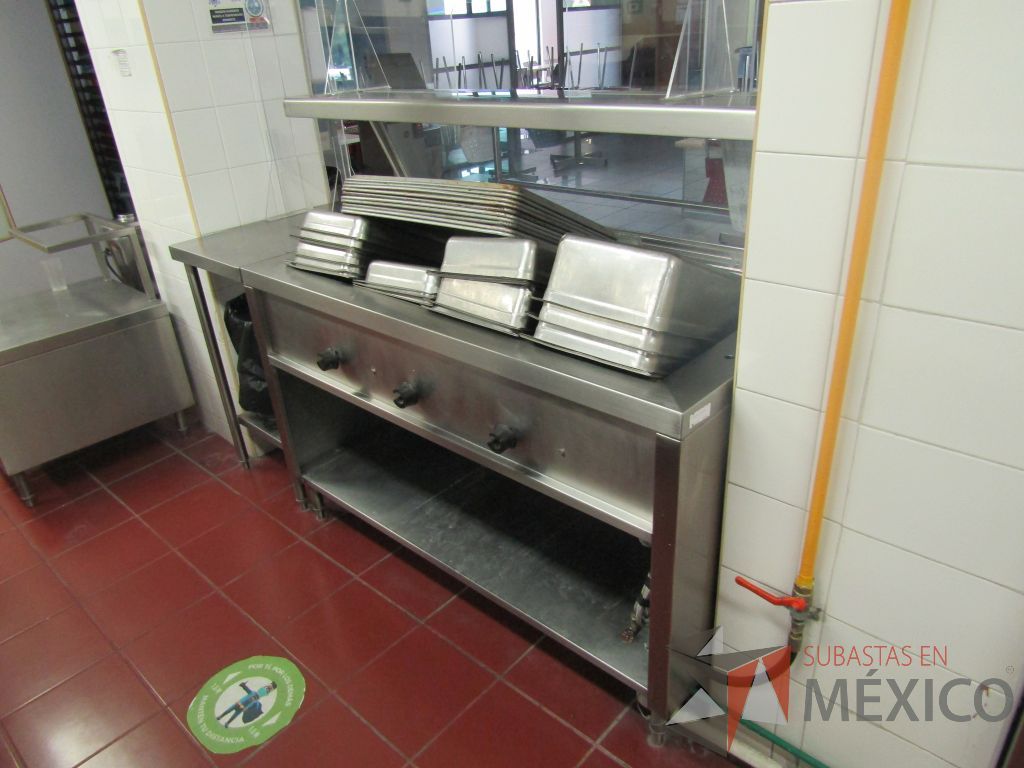 Lote 465 - Baño maría para 4 charolas, repisa y mesa de apoyo de acero inoxidable - Imagen 15