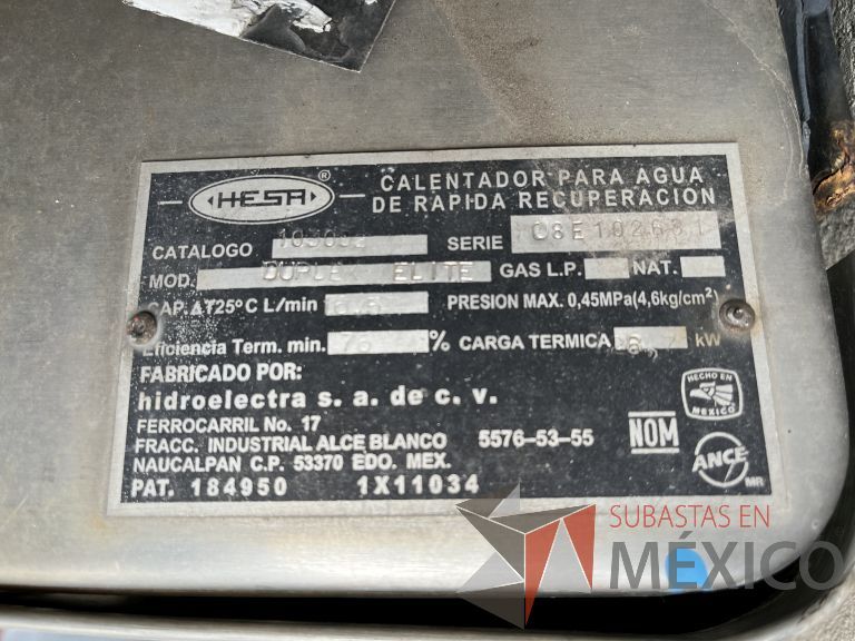 Lote 093 - Boiler marca HESA - Imagen 2