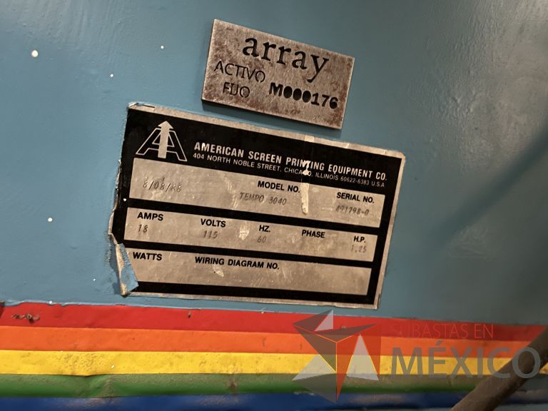 Lote 013 - Maquina de estampado por plancha American Screen Printing , Modelo: TEMPO 3040 - Imagen 13