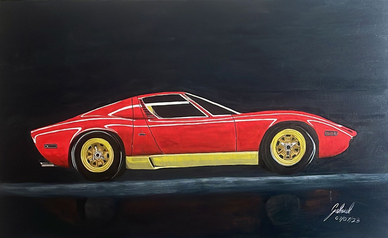 Lote 089 - Gabriel Balderas - Lamborghini Miura - Acrílico
