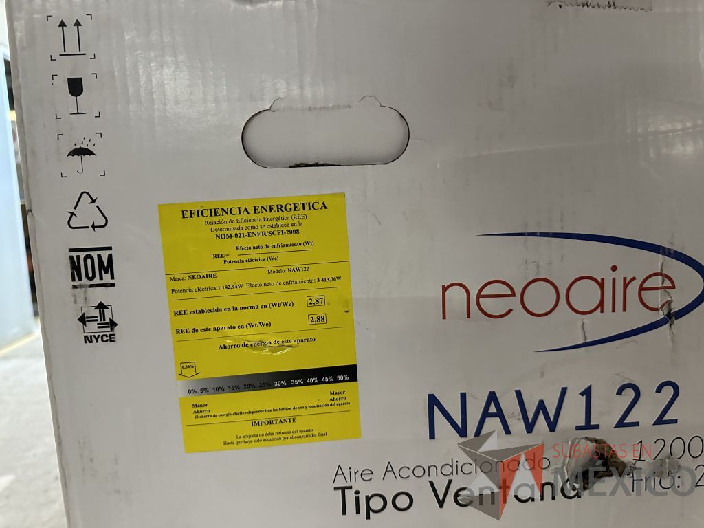 Lote 007 - Equipo de Aire Acondicionado tipo ventana Neoaire NAW122, 1 Ton, Frío, 220 Volts - Imagen 17