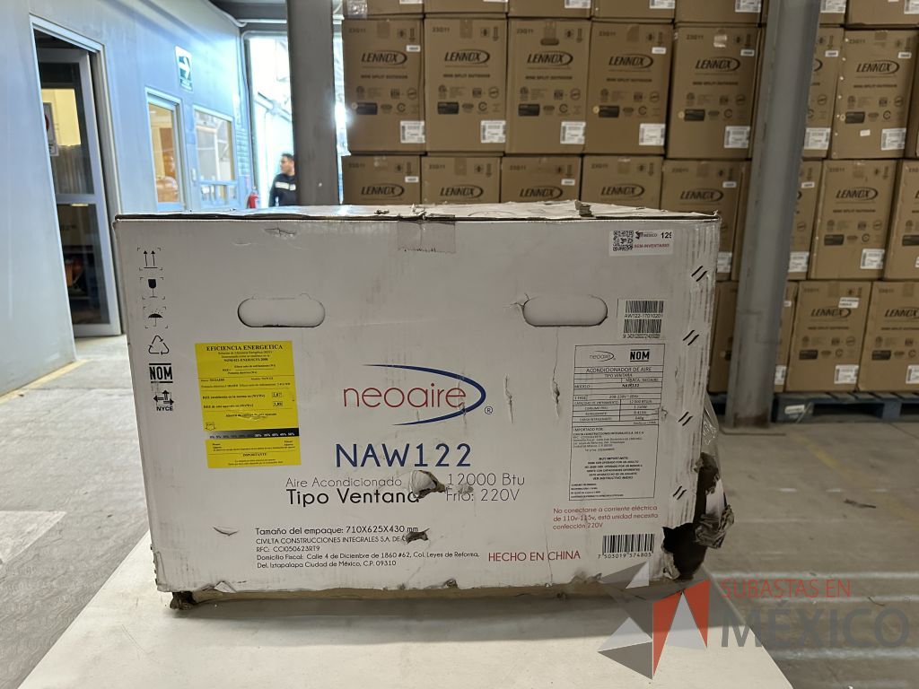 Lote 007 - Aire Acondicionado tipo Ventana NEOAIRE, Modelo: NAW122, 12000 BTU, 220v - Imagen 5