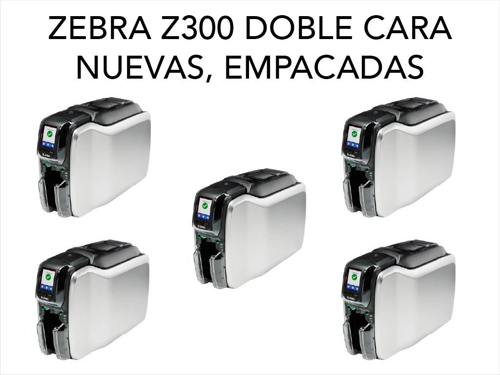 Lote 011 - 5 Impresoras de credenciales (doble cara) Zebra ZC300 - Nuevas en empaque original