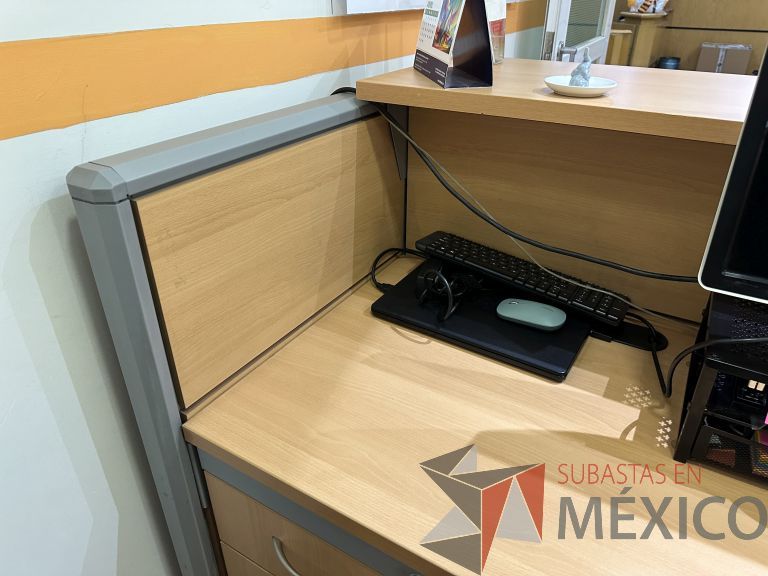 Lote 004 - Mueble de recepción, con archivero de pedestal de 3 cajones y repisa - Imagen 8