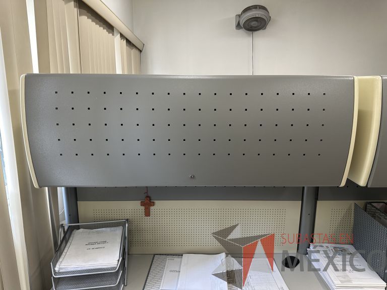 Lote 026 - Estación de trabajo para 2 perosnas con 2 gavetas con 1 puerta y base para poner CPU - Imagen 16