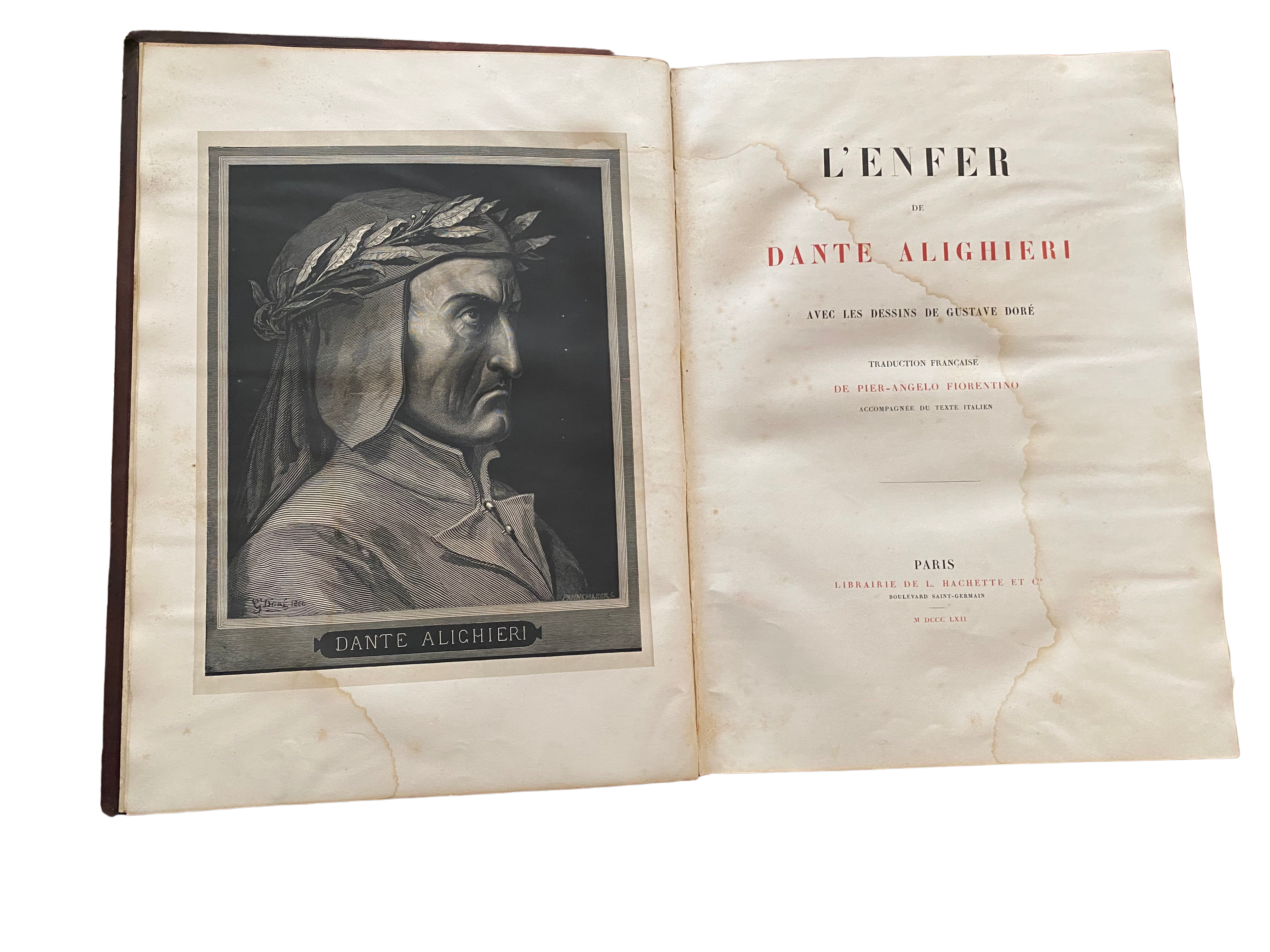 Lote 003 - L'Enfer de Dante Alighieri. Libro ilustrado con 134 grabados xilográficos, estampados en relieve, por Gustave Doré. - Imagen 3