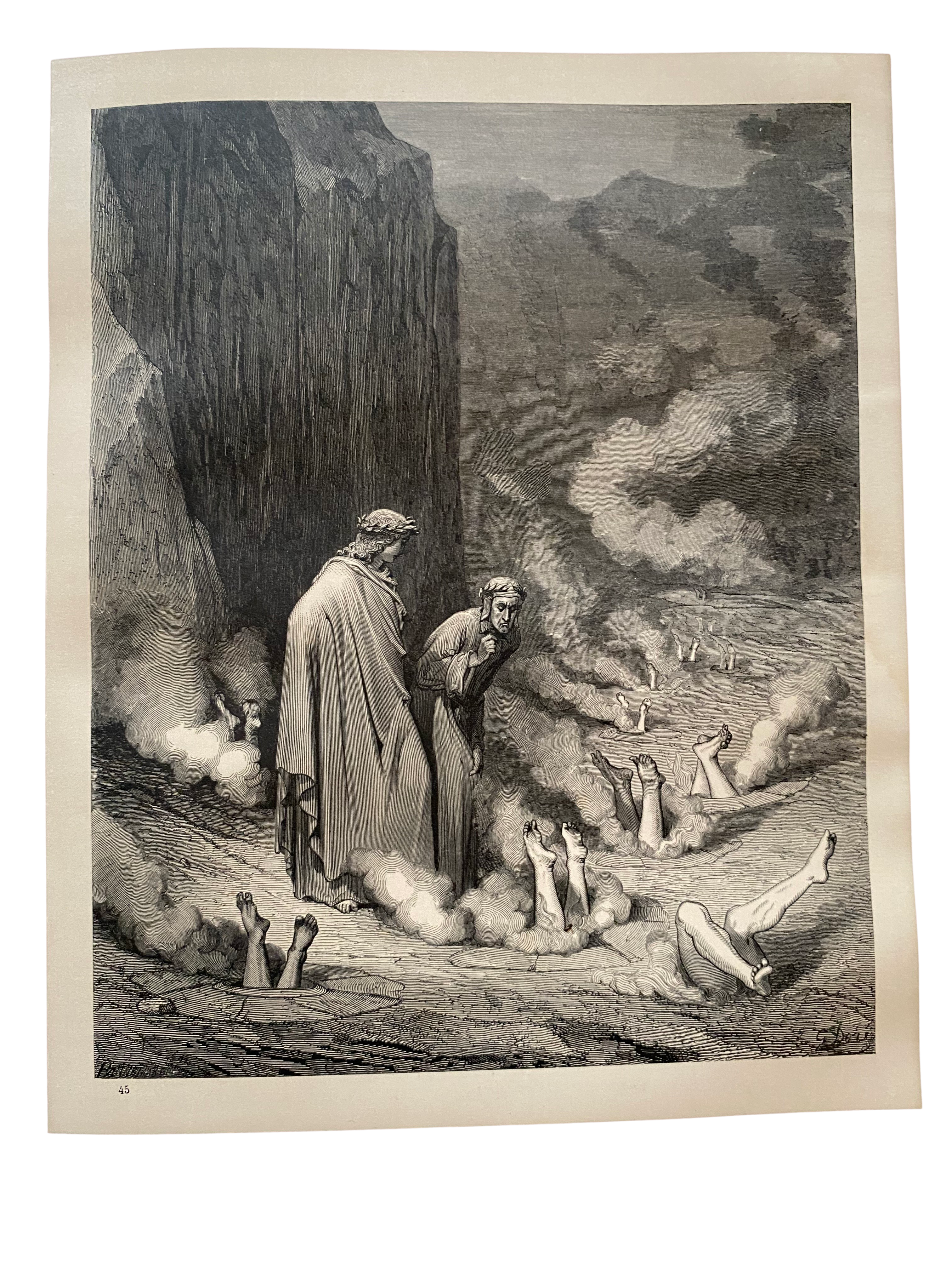 Lote 003 - L'Enfer de Dante Alighieri. Libro ilustrado con 134 grabados xilográficos, estampados en relieve, por Gustave Doré. - Imagen 4